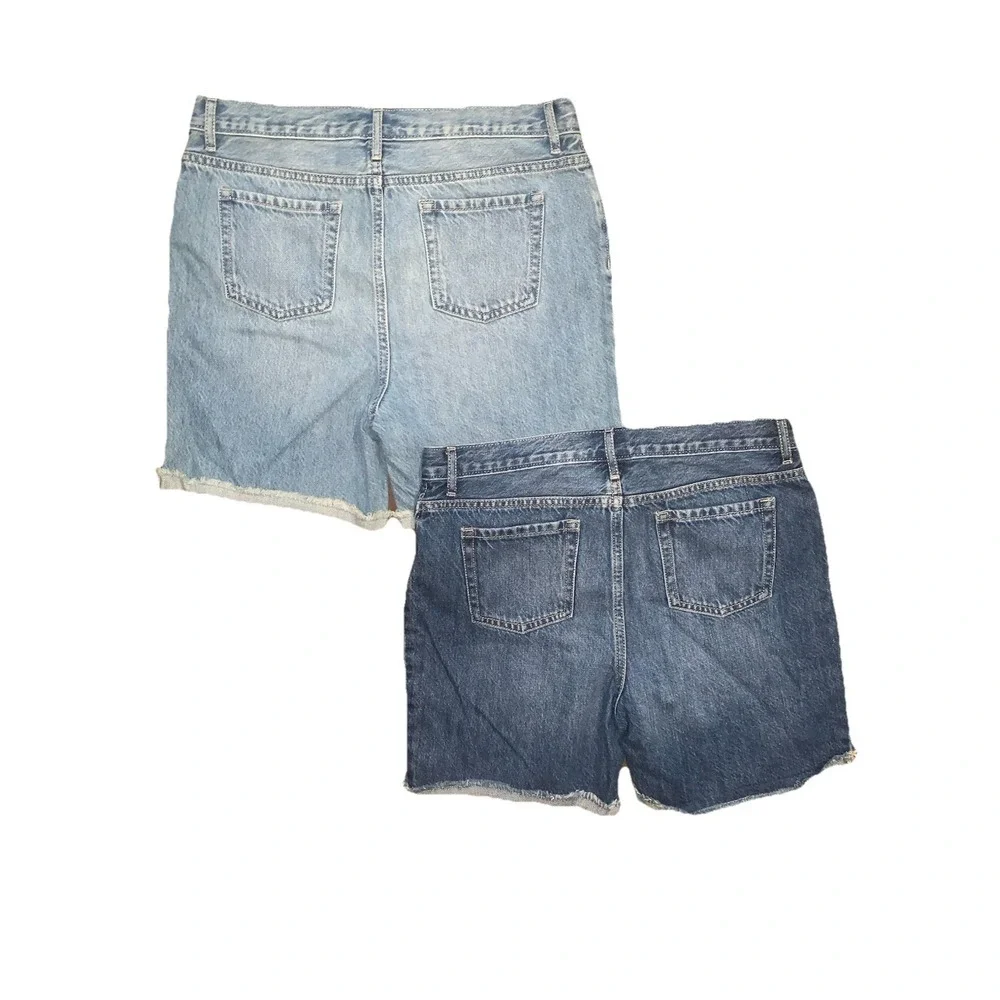 The Children's Place Girl's Jean Shorts 2 Pack Sz 16 Denim Midi‎ Long Distressed